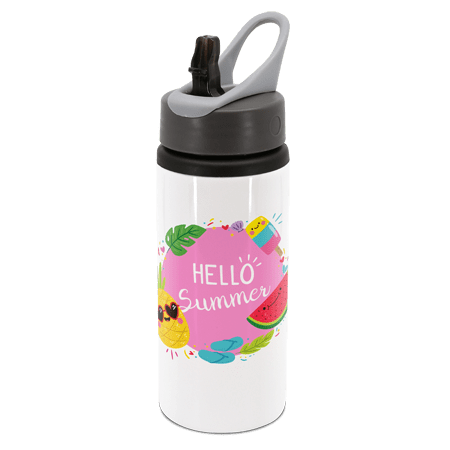 White Drink Bottle with Handle 22oz