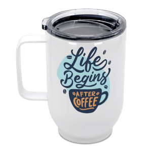 White Coffee Mug with Lid